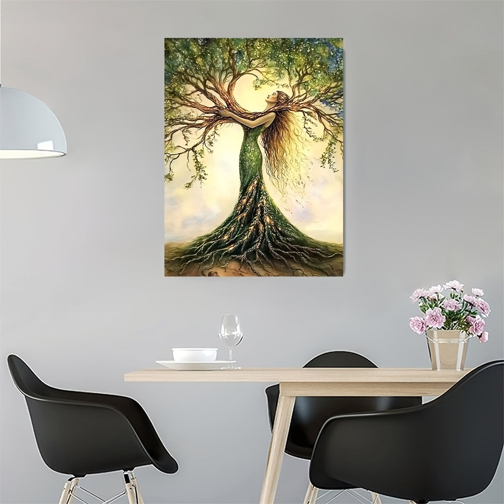 Tree of Life Wooden Framed Canvas Wall Art