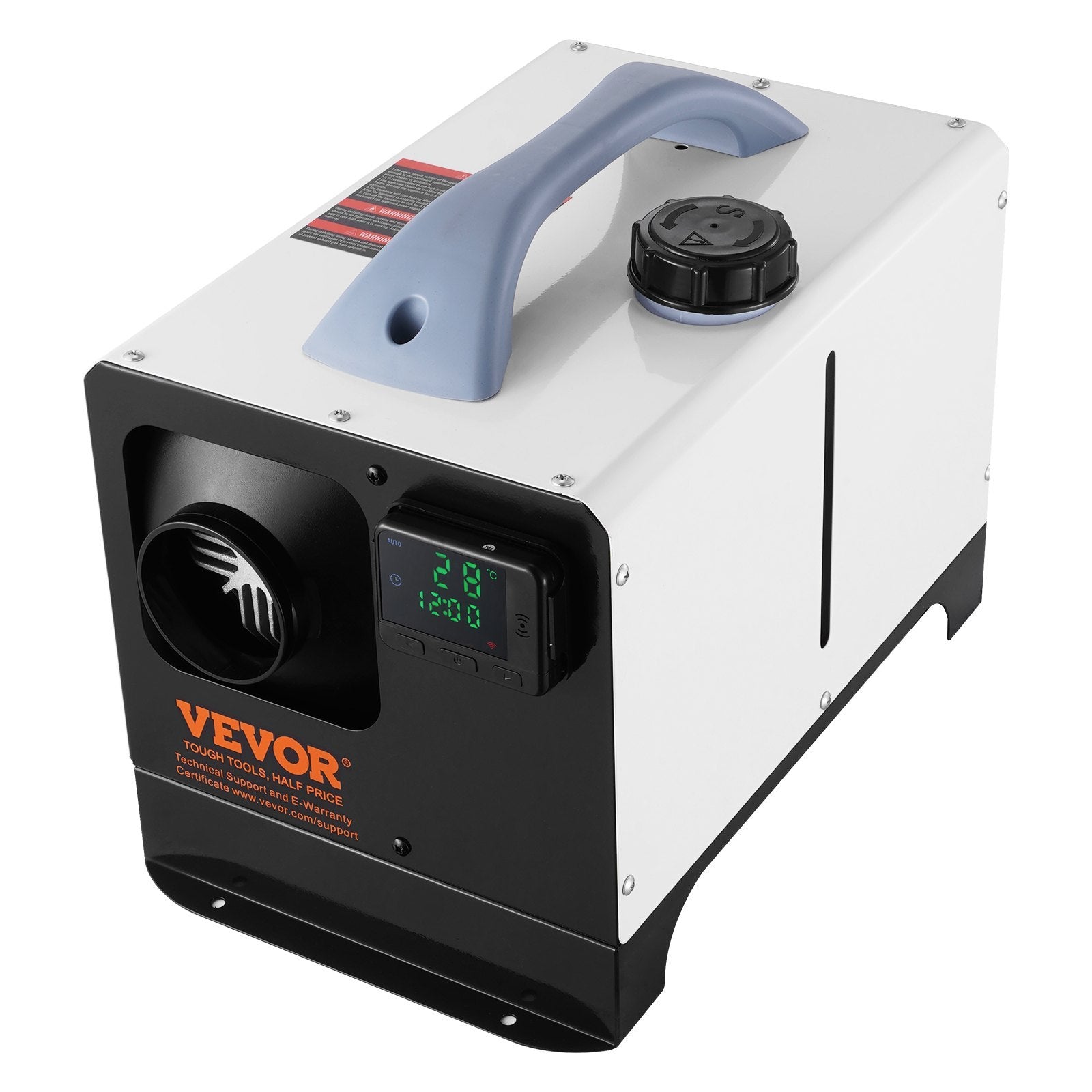 VEVOR 5-8KW Diesel Air Heater, Remote Control & LCD — Portable Truck, RV & Van Heater