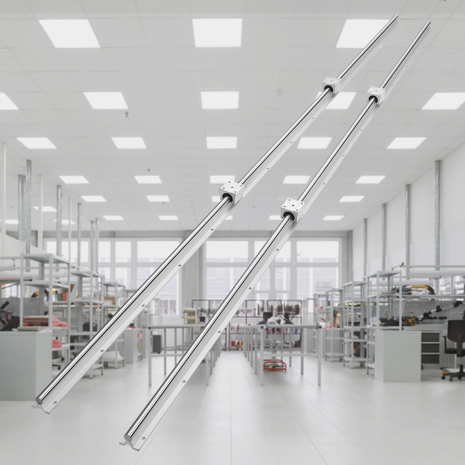 VEVOR Linear Guide Rail Set, SBR16 2000mm, 2 PCS 78.7 In 2000 Mm SBR16 Guide Rails And 4 PCS SBR16UU Slide Blocks