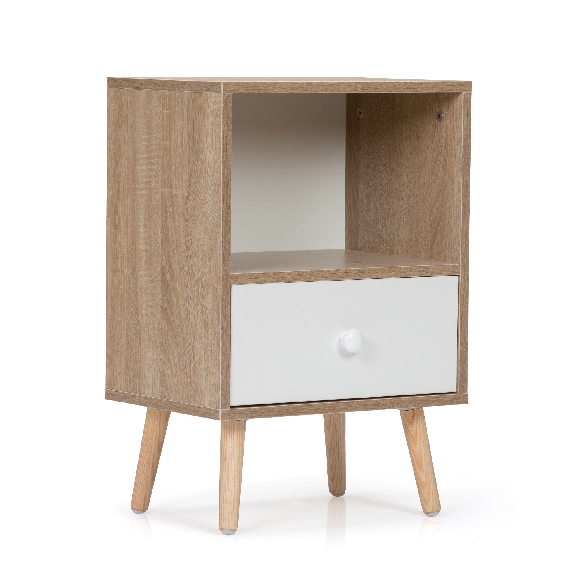 Coocosh nightstand with a contemporary twist, adding charm to your living area. Ideal for a streamlined bedroom with essential storage needs.