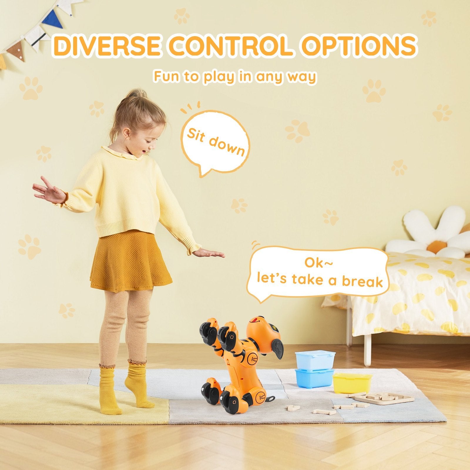 VEVOR RC Robot Dog Toy — Talking, Dancing, Touch & Voice Remote Control, Programmable