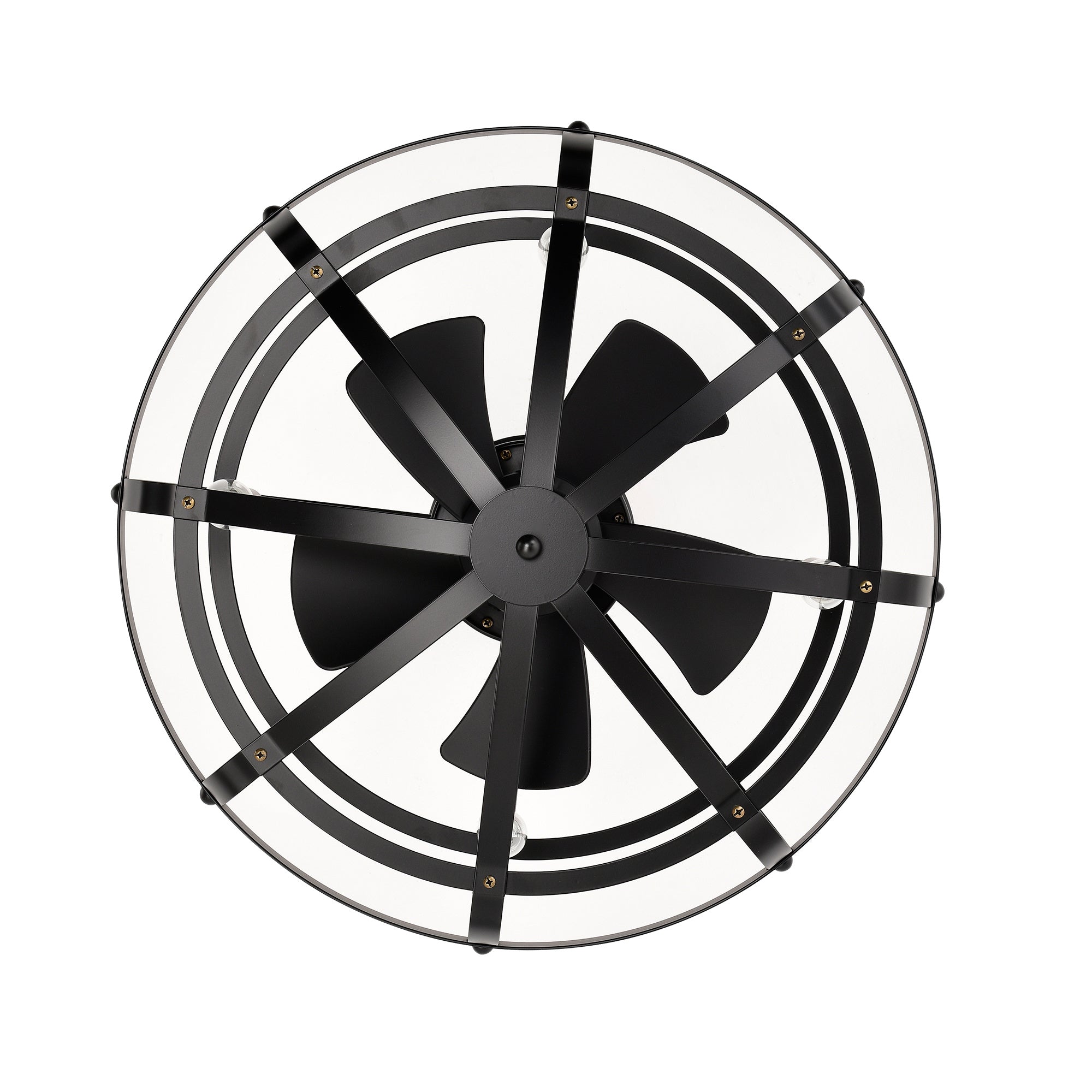 Hot Sell Industrial 18" Caged Ceiling Fan Light Kit - Matte Black