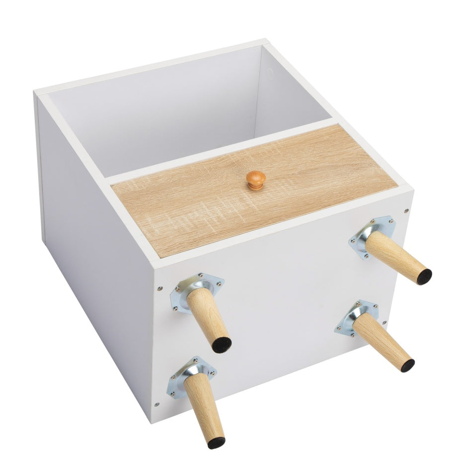 Set Of 2 Bedside Cupboards With 1 Drawer & Storage Shelf For Indoor Use - White