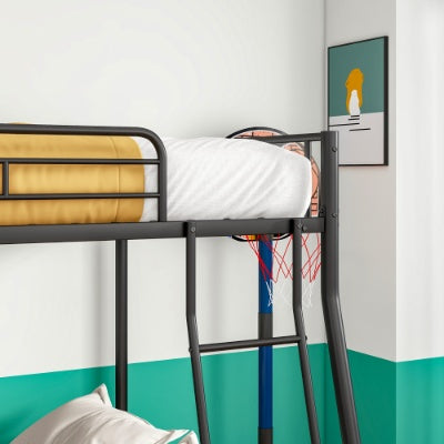 Heavy Duty Metal Bunk Bed Full Over Queen Bunk Bed For Adults, Noise Free Frames, No Boxing Spring Needed