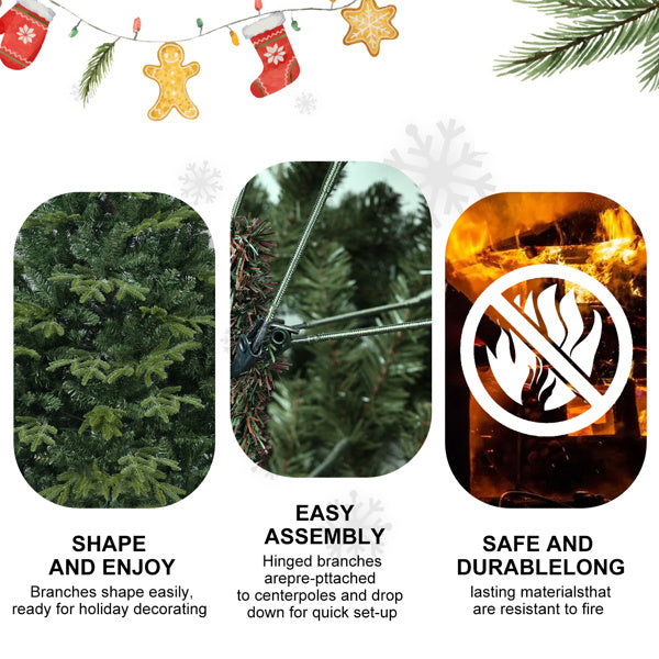 Artificial 4ft Green Christmas Tree With 856 PE PVC Mixed Branch Tips, Steel Wire, Hinged Premium & Foldable Base For Indoor Holiday Decorating