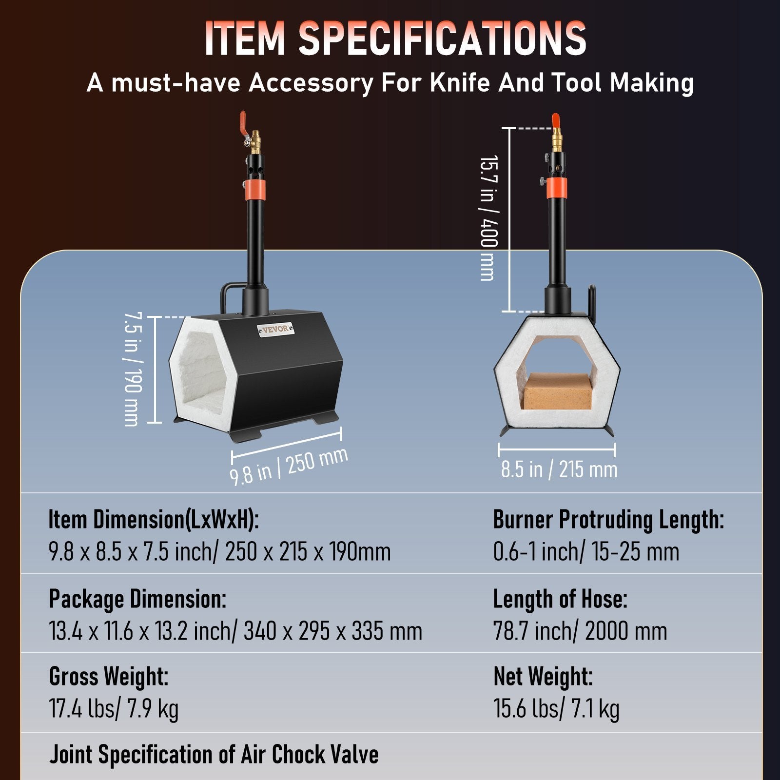 Vevor Portable Propane Forge Single Burner Kit - View 2