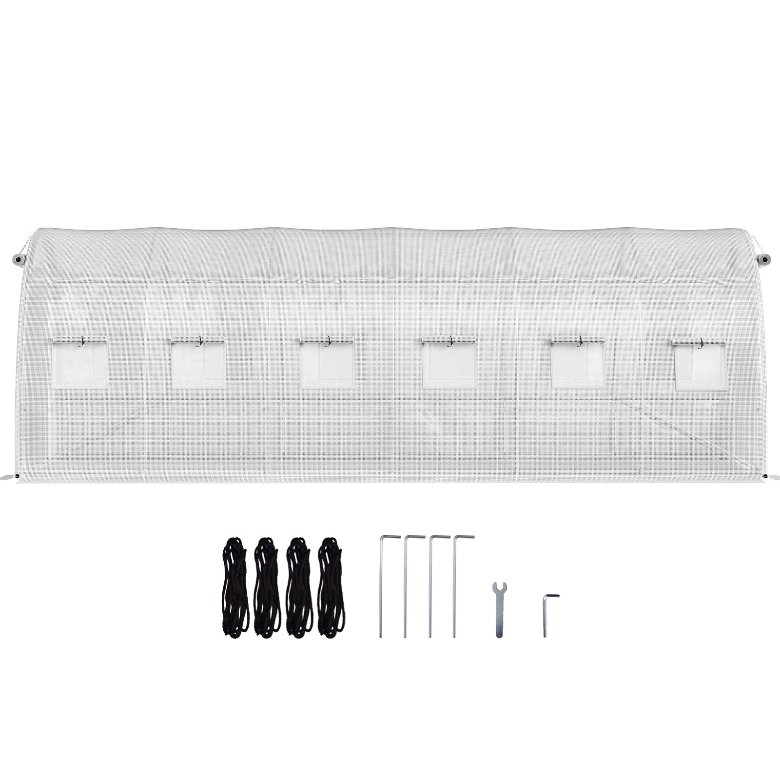 VEVOR Walk-in Tunnel Greenhouse, 20 x 10 x 7 Ft, Galvanized Frame, White