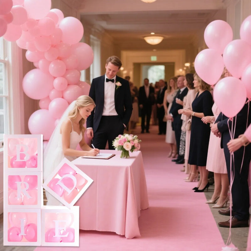 Bride Wedding Balloon Boxes 5pcs White Clear - View 7