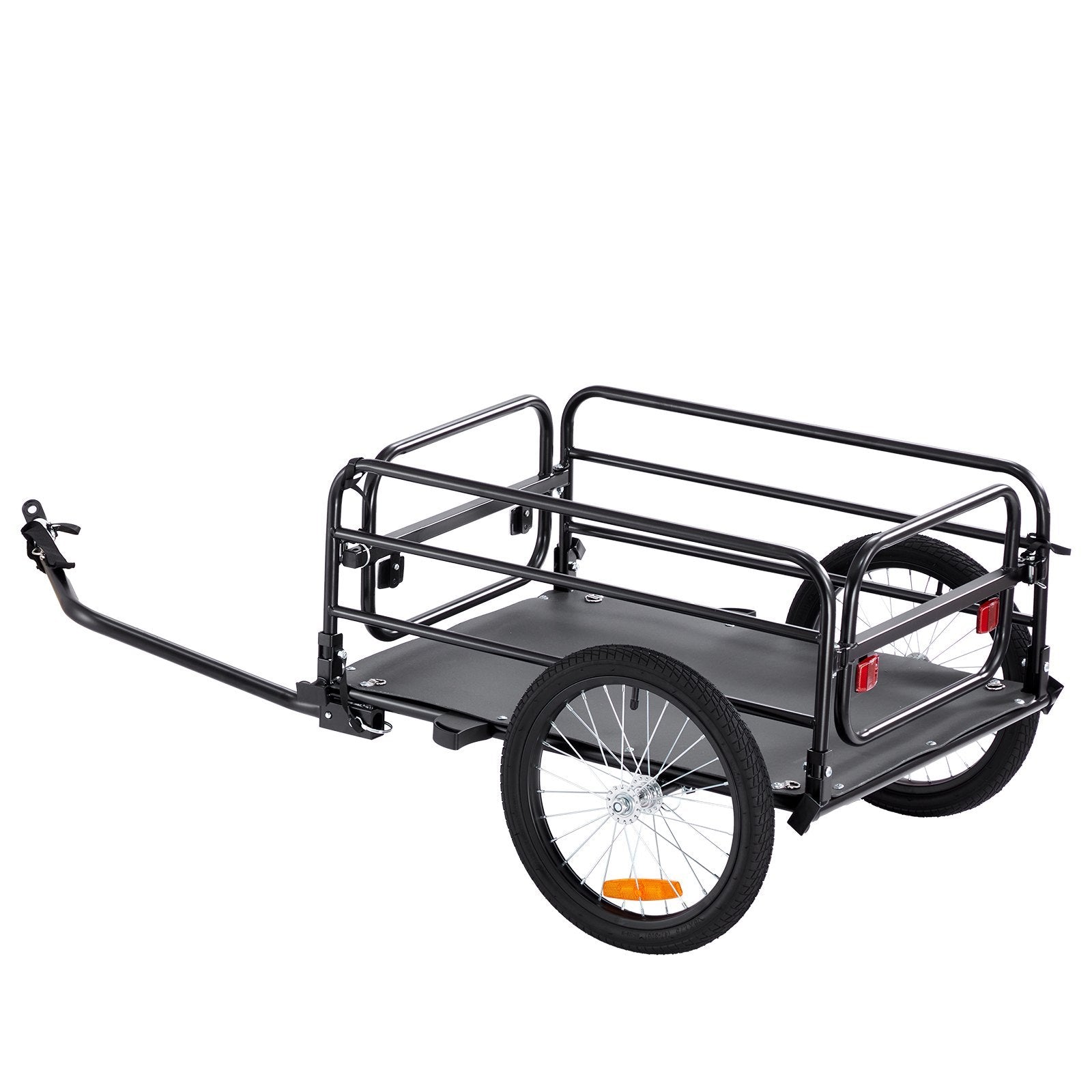 Bike Cargo Trailer – 160 lb Folding Bicycle Wagon w/ Universal Hitch & Reflectors