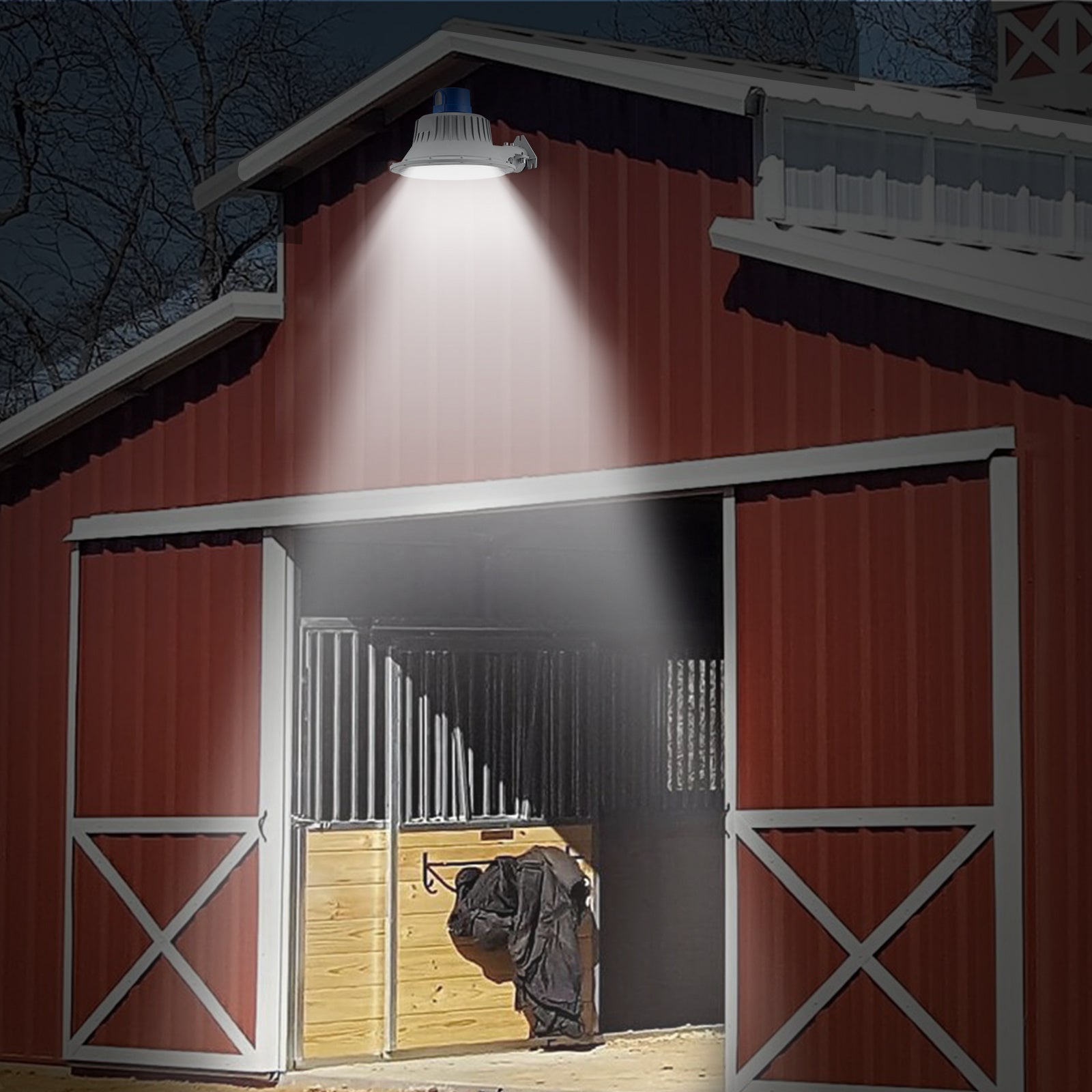 VEVOR LED Barn Light, 50W 5500LM, 6000K Daylight, Dusk-to-Dawn, IP65