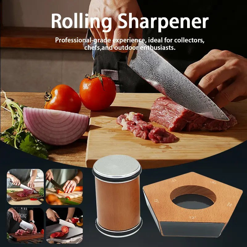 Rolling Knife Sharpener Kit - Professional Sharpening Tool With 5 Angles
