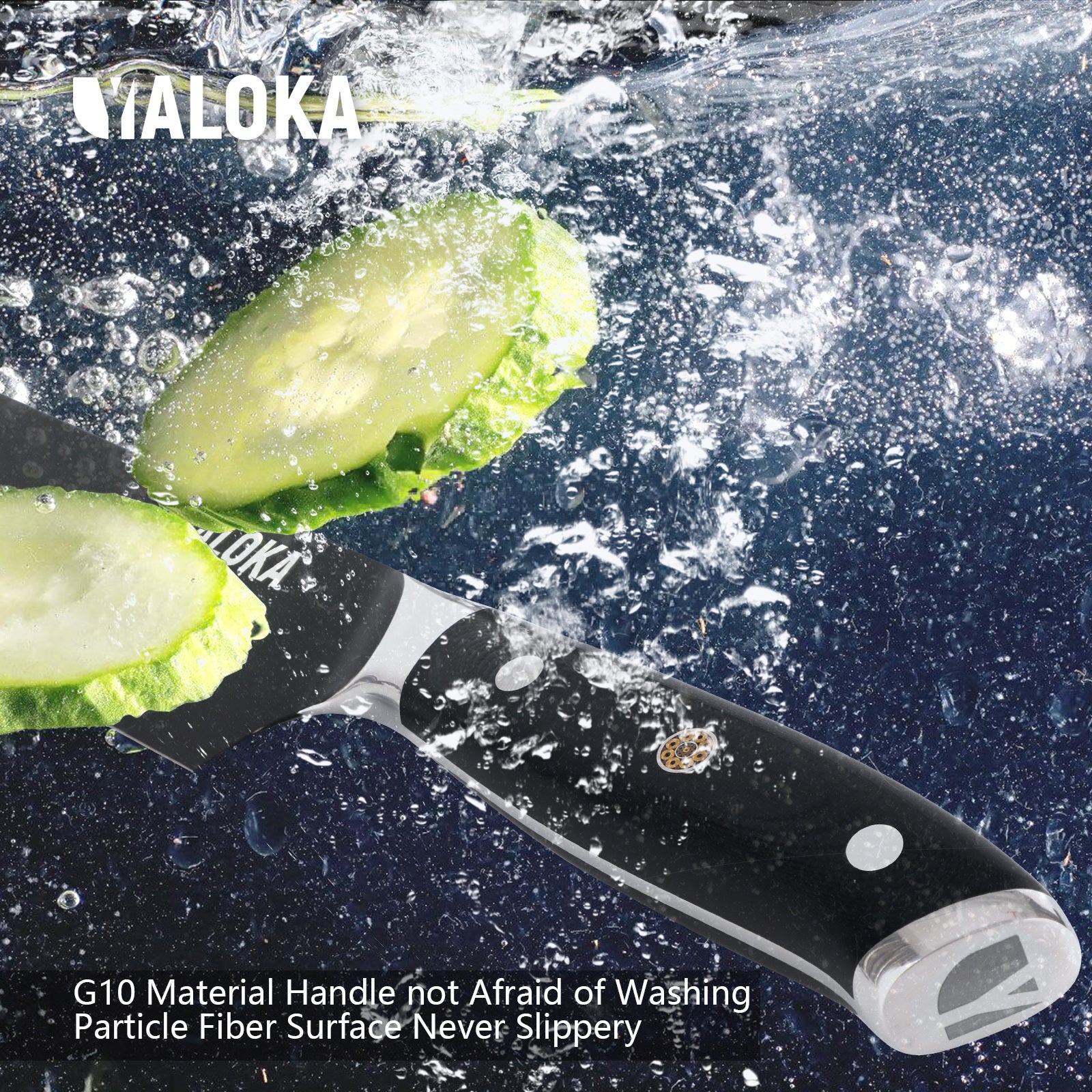 8 Inch Chef Knife Japanese Chef's Knife 7Cr17MoV High Carbon Steel Full Tang G10 Handle Black Titanium Coated Blade