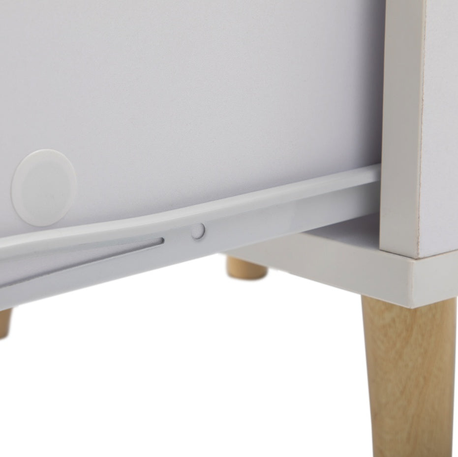 Set Of 2 Bedside Cupboards With 1 Drawer & Storage Shelf For Indoor Use - White