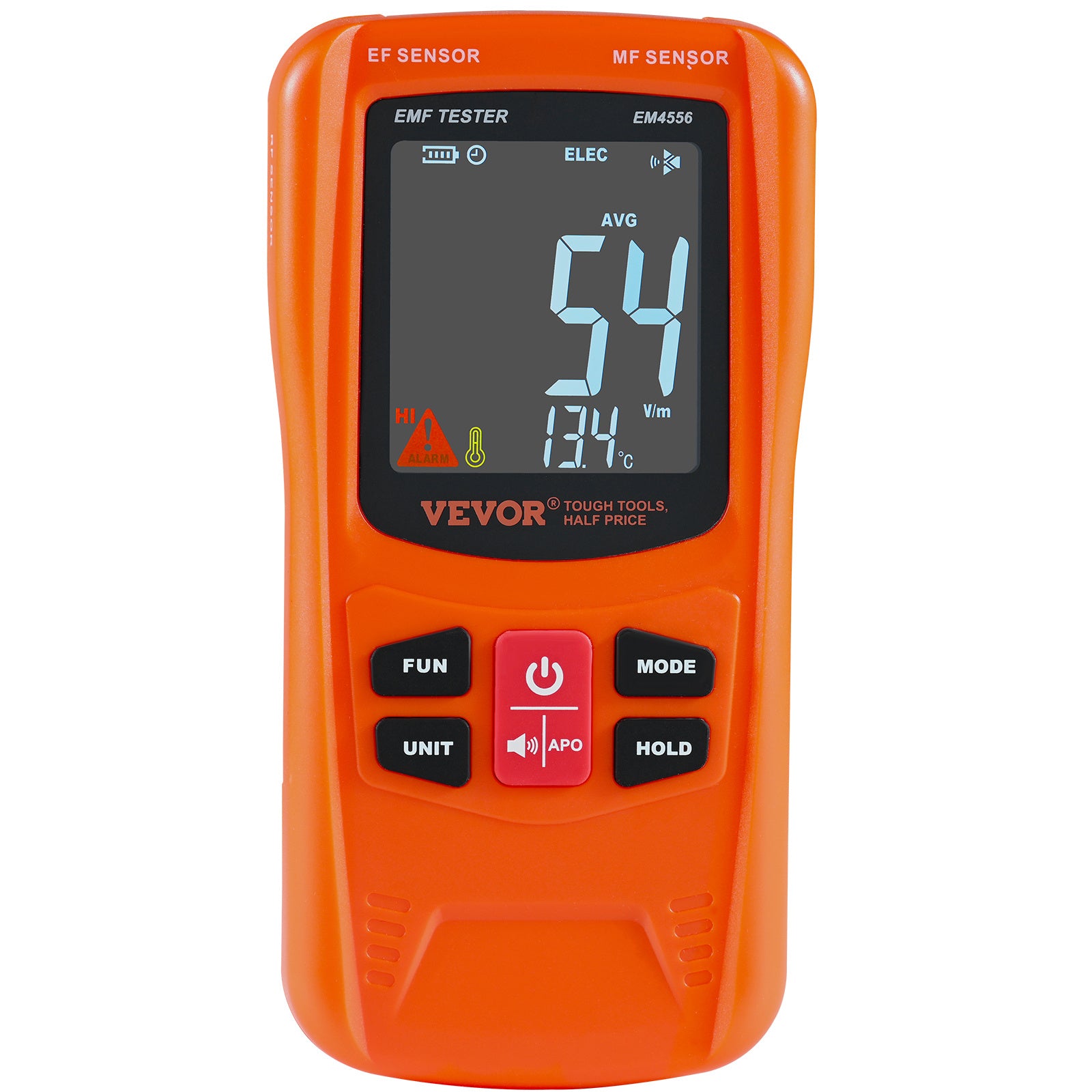 VEVOR 3-in-1 EMF Meter, 5Hz-6GHz — Handheld Rechargeable EF/MF/RF Detector