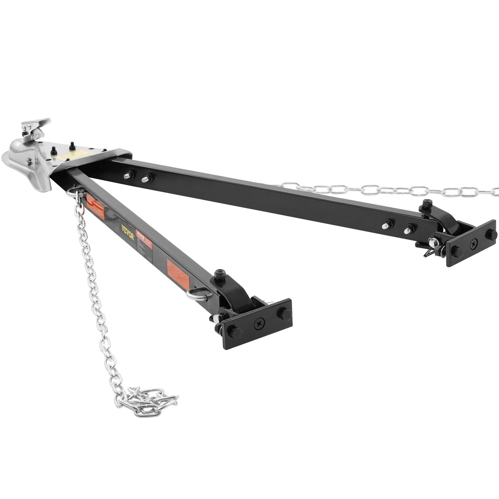 VEVOR Tow Bar, 5500 Lbs Towing Capacity With Chains, Powder-Coating Alloy Steel Bumper-Mounted Universal Towing Bar, Coupler Fits 2-Inch Ball Hitch, 39.4-Inch Opening Width