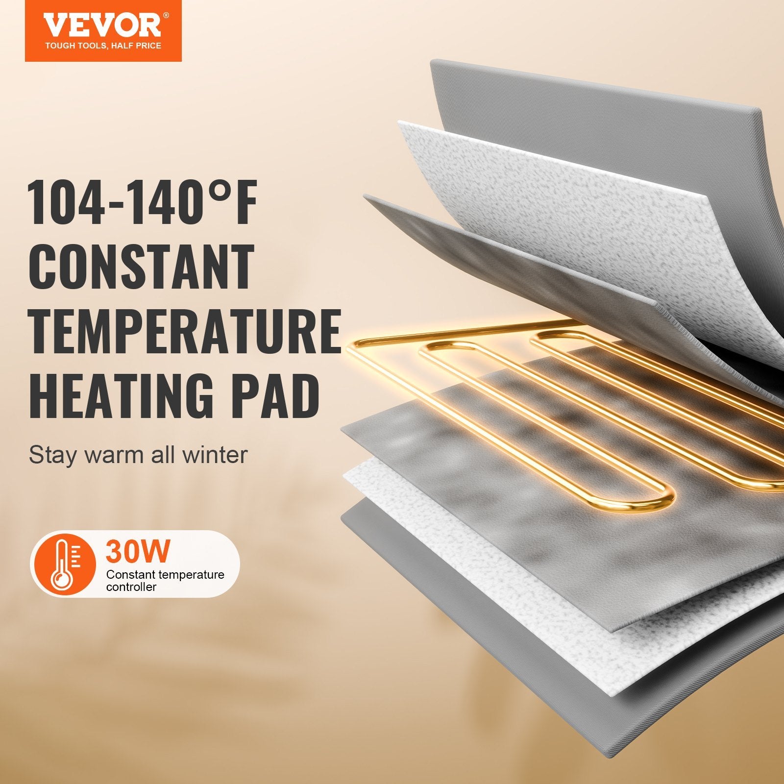 VEVOR Heated Cat House Foldable Kitty Shelter With Heated Pad Blue Small