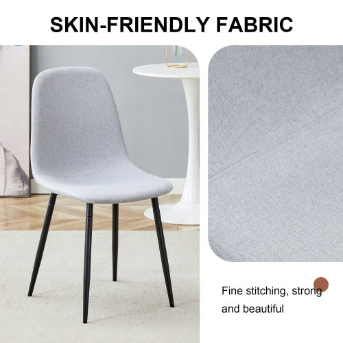 Comfortable Linen-Cotton Dining Chair Set - 4 Pieces | Light Gray