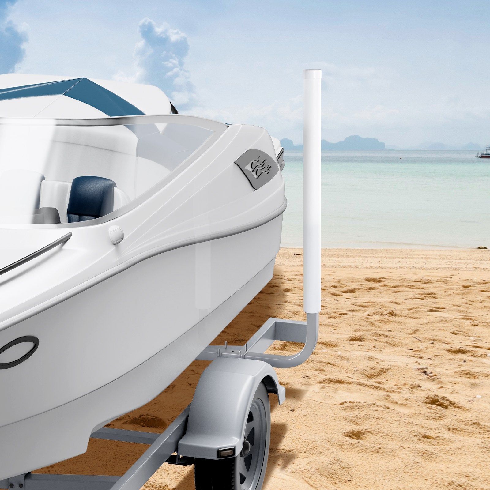 VEVOR Boat Trailer Guide Poles, Adjustable 2PCS, Galvanized Steel with PVC Sleeves