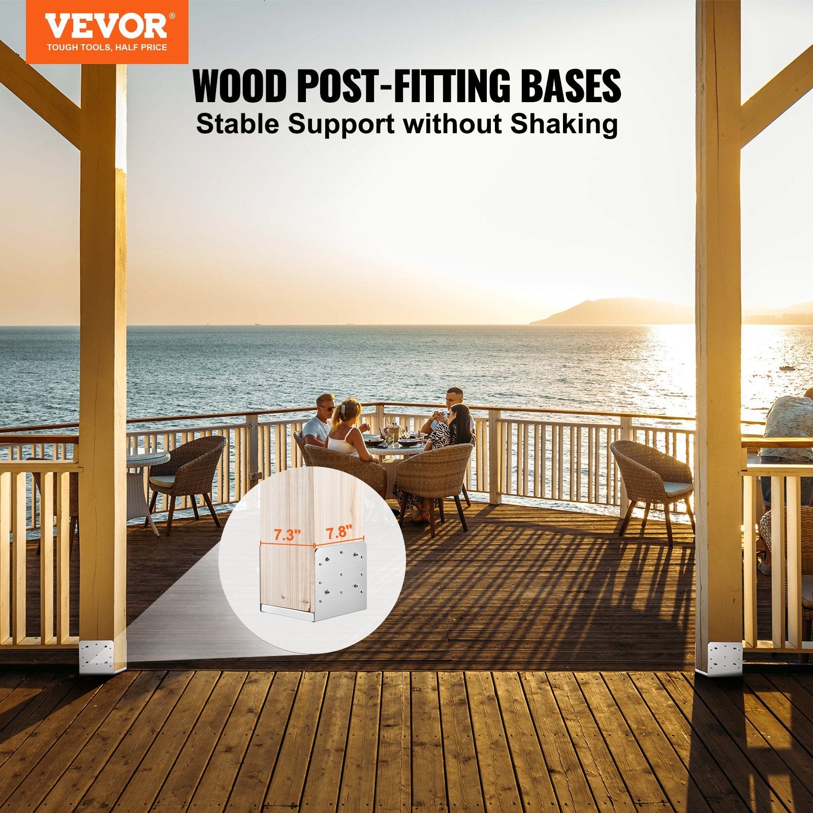 VEVOR Post Base, Stainless Steel Adjustable Post Anchor Bracket