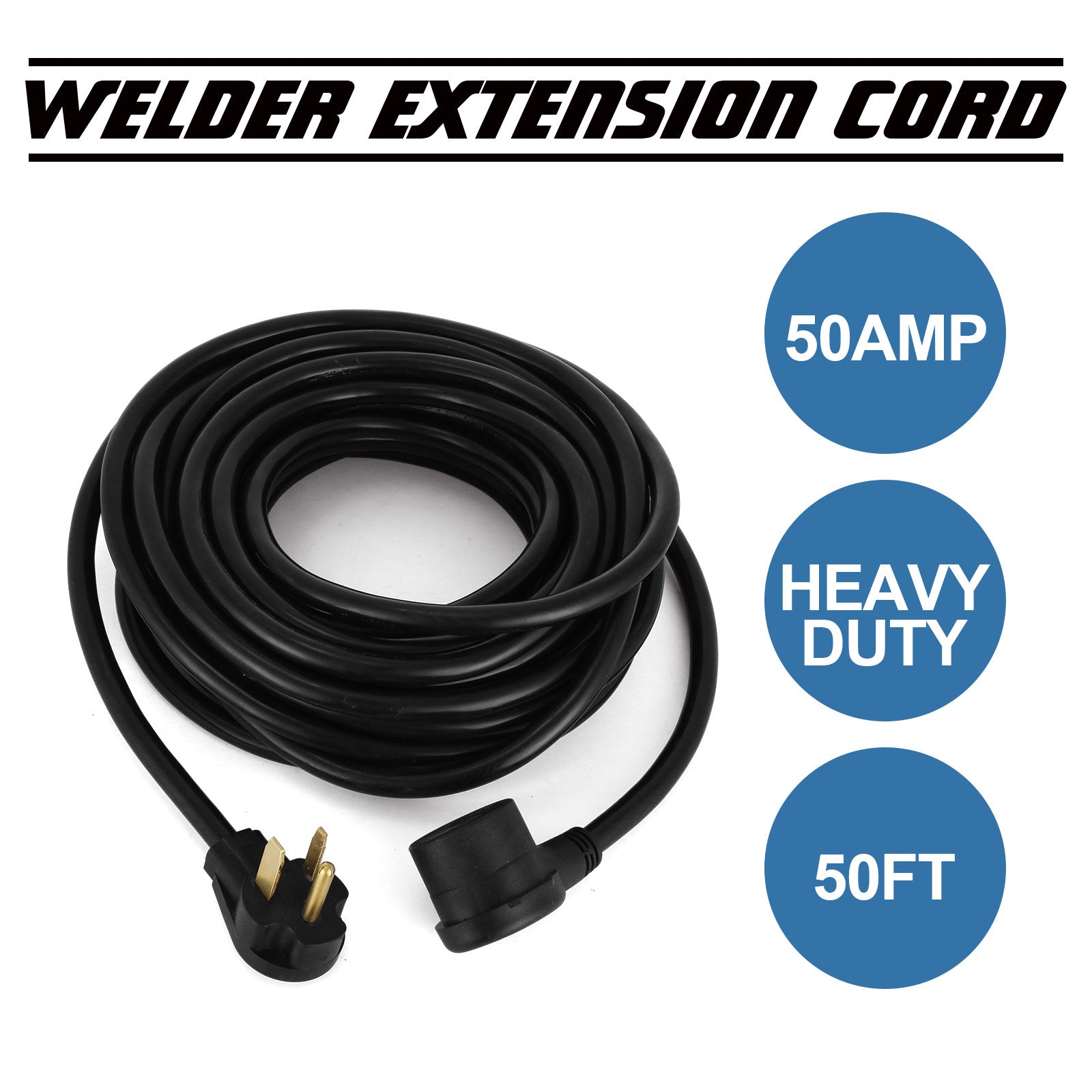 VEVOR Welding Extension Cord 50ft MIG TIG Plasma 30A – 10AWG STW