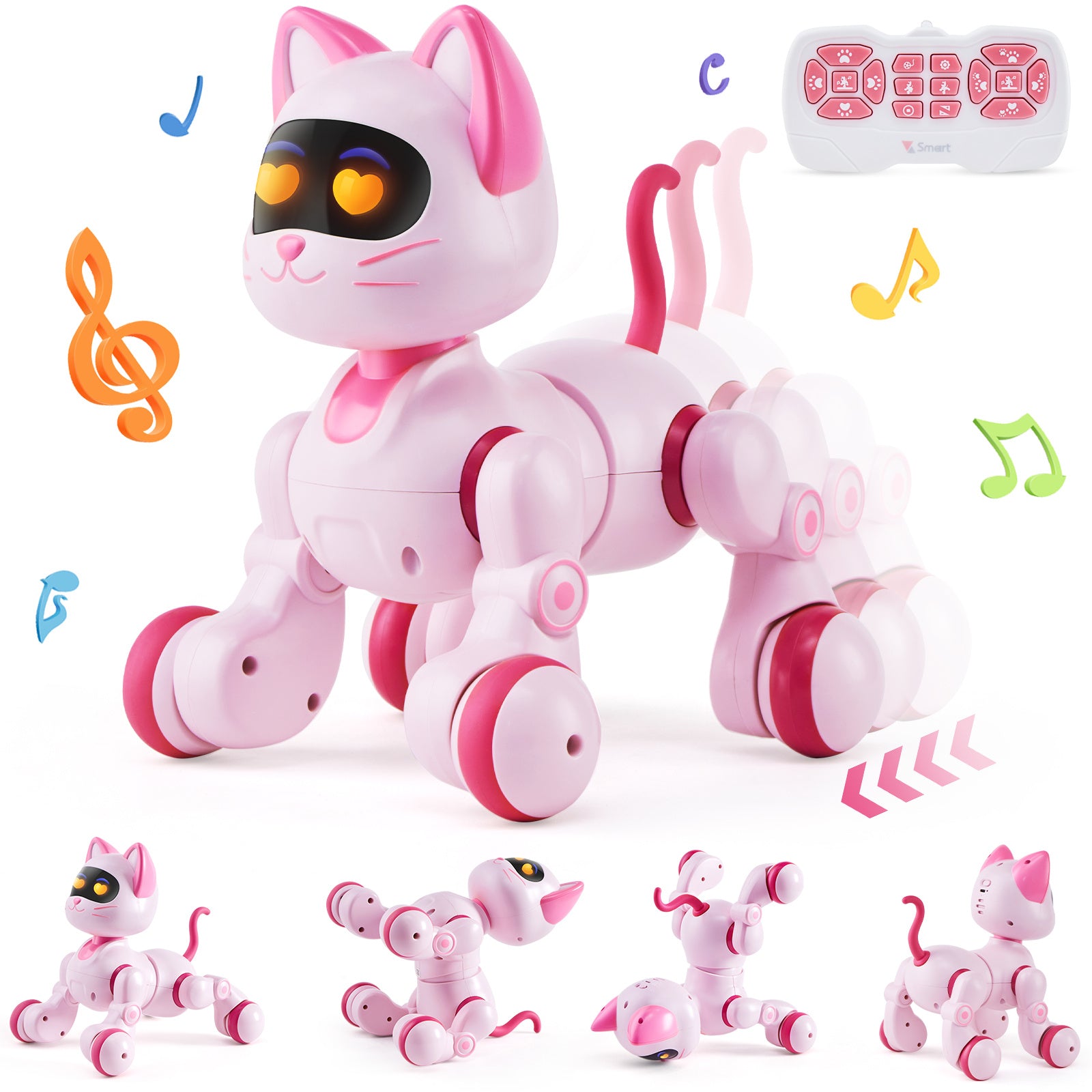 VEVOR RC Robot Cat Toy For Kid Talking Dancing Touch Remote Control Programmable