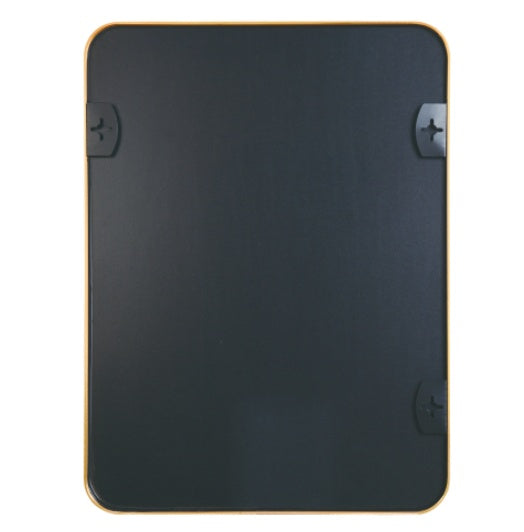 24x32 Inch Gold Metal Framed Rectangular Bathroom Mirror for Wall