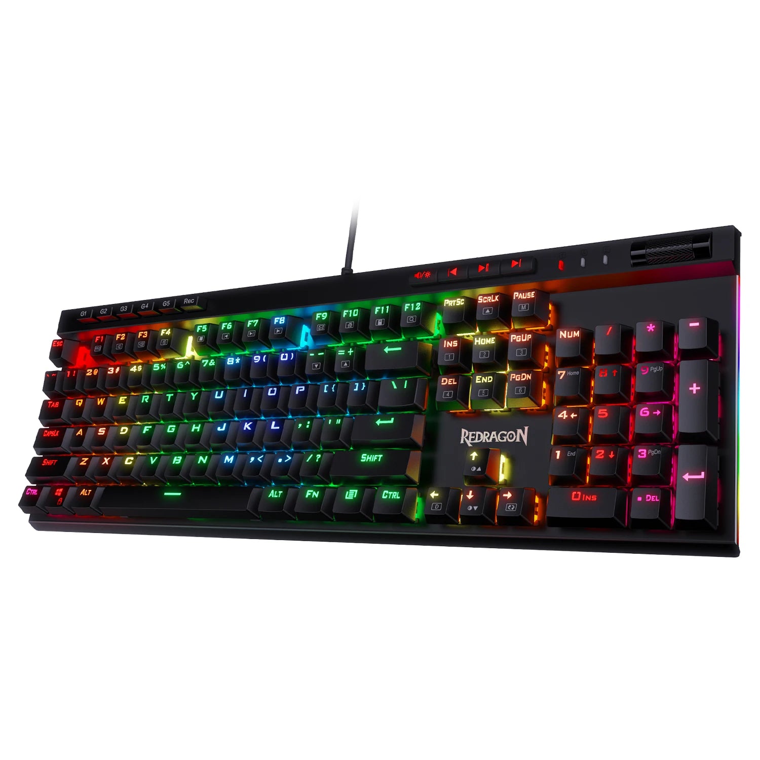 Coocosh Redragon K580 VATA RGB Mechanical Gaming Keyboard, showcasing customizable backlighting and anti-ghosting technology. Elevate your gaming with vibrant colors and precision controls, ensuring performance and style for immersive experiences at every angle.