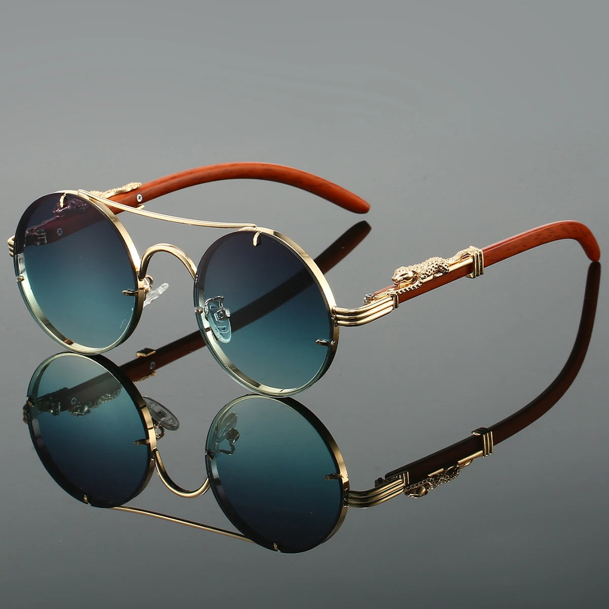 Coocosh KAMMPT Vintage Dragon Sunglasses, featuring round gradient lenses and an elegant gold frame, offer UV400 protection and a retro flair, perfect for enhancing your outdoor adventures while embodying effortless style.