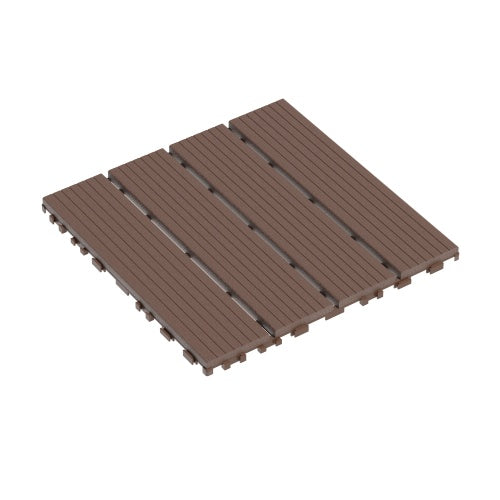 Plastic Interlocking Deck Tiles 44 Pack 12x12 Brown - View 9