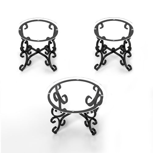 3 Piece Tempered Glass Coffee Table Set Cjfu2410851 - View 6