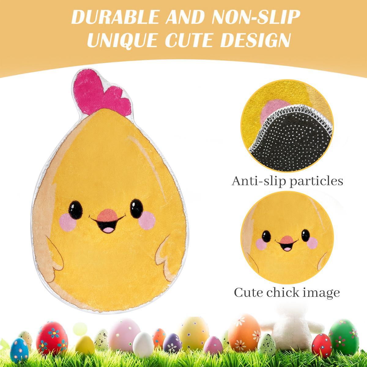 Beisi Easter Chick Doormat — Cute Chick Pattern, Festive Door Mat