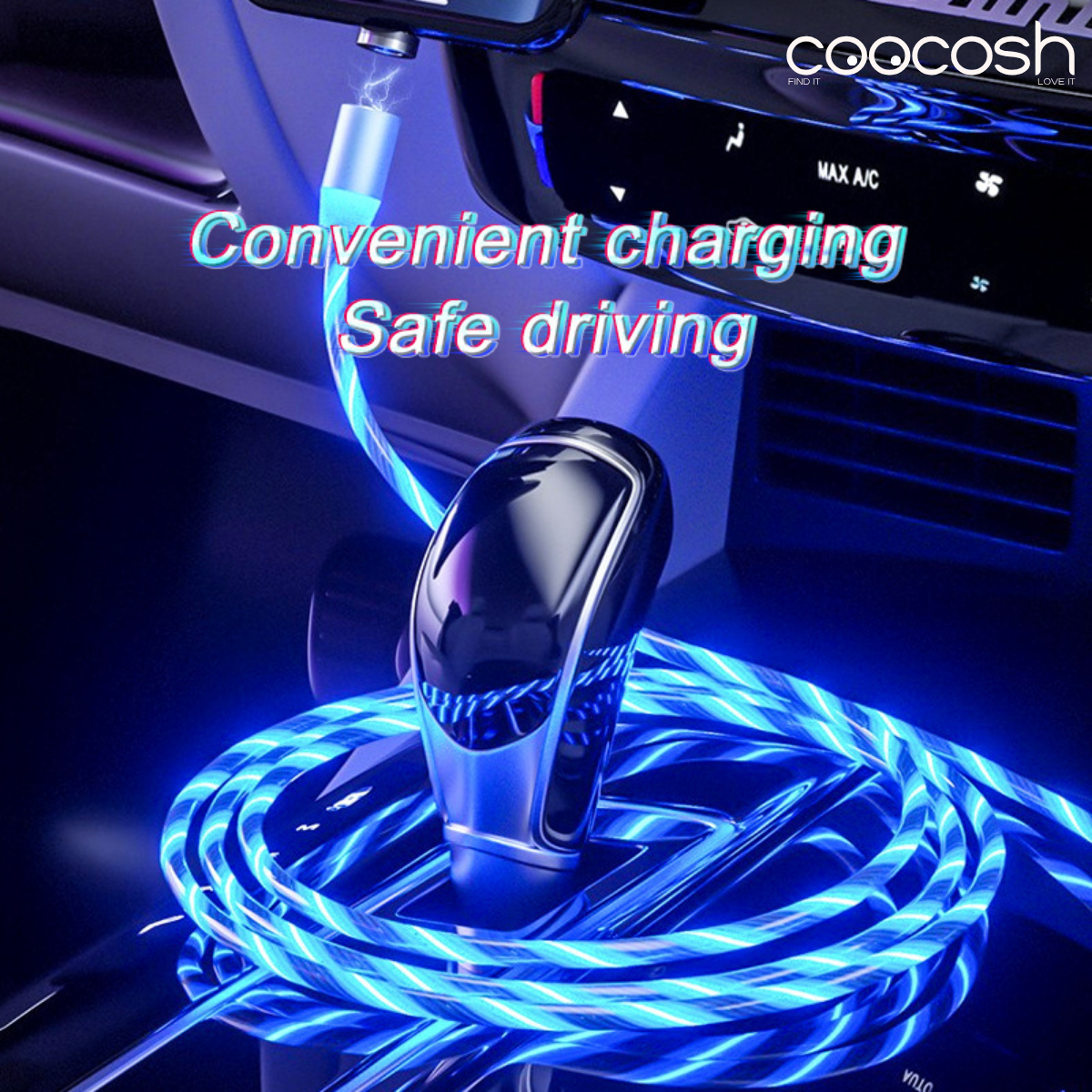 Magnetic 3-in-1 Charging Cable with LED – USB-A to USB-C / Micro-USB / Lightning (1 m / 2 m)