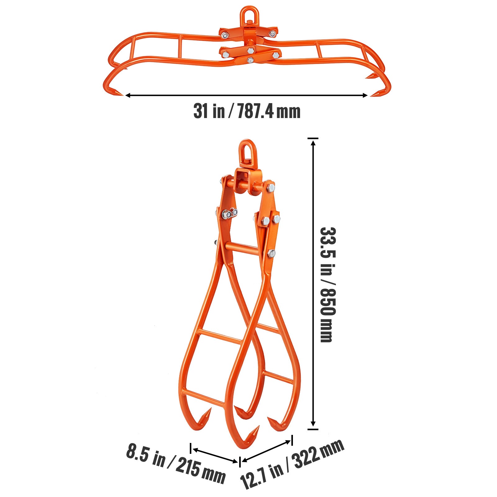 VEVOR 28in Timber Claw Hook — 2205 lb Log Grapple (L4S28)