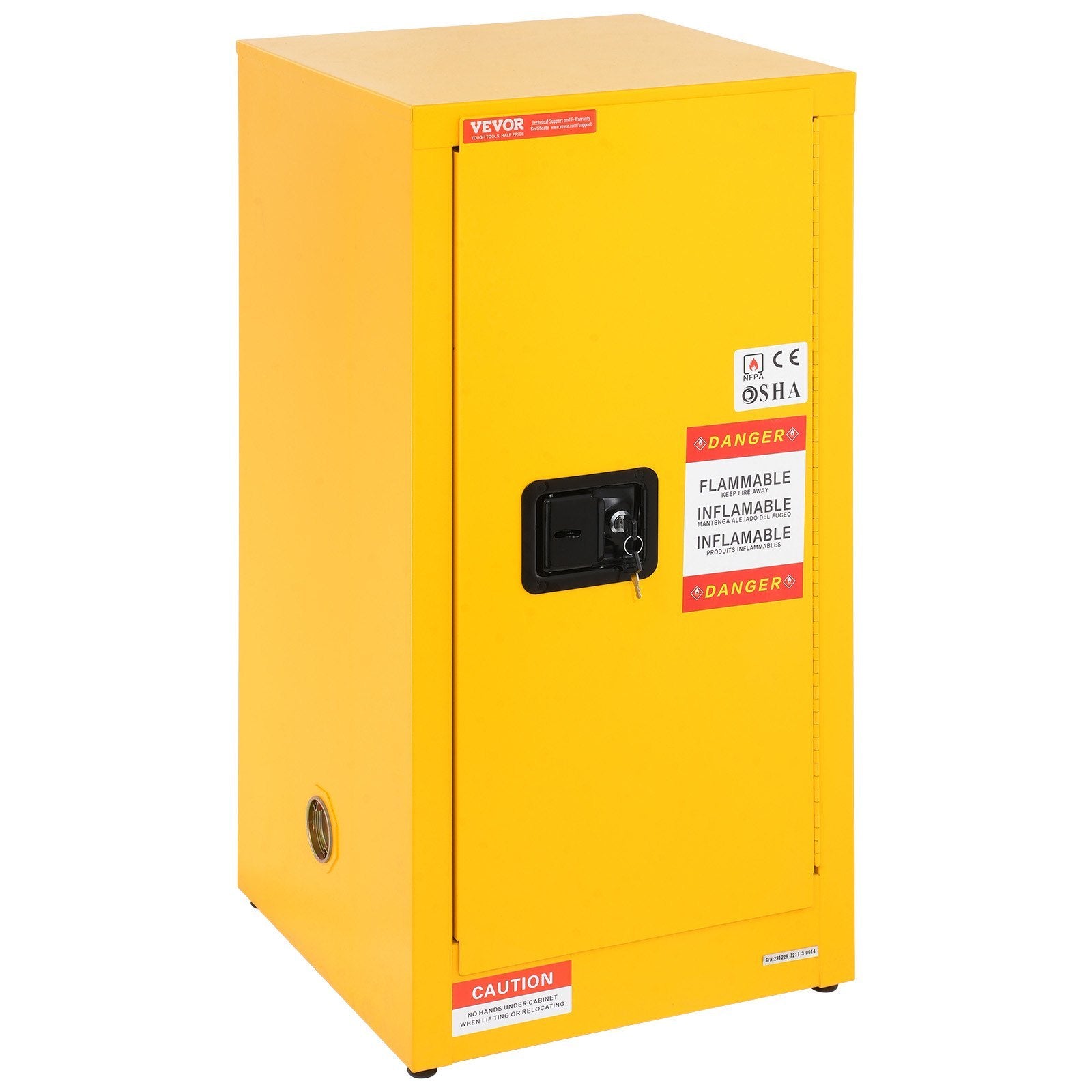VEVOR Flammable Cabinet, Galvanized Steel Safety Cabinet with Adjustable Shelf