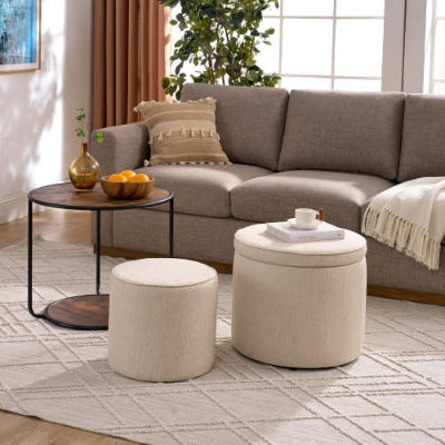 CYDD Multi-Functional Ottoman & Table Set with Storage Drum Stool