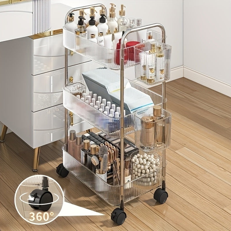 Showbox Modern Storage Three Tier Acrylic Cosmetic Cart - View 2