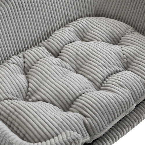 Elevated Dog Bed Frame For Small Dog, Corduroy Pet Couch Bed With Rubber Wood Legs And Supportive Foam, Gray, Easy Assembly