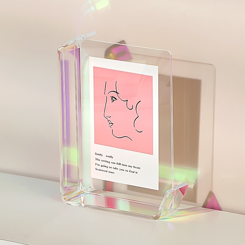 5x7 Inch Colorful Acrylic Photo Frame Box Creative Picture Holder Stylish Gradient Color Collage Frame