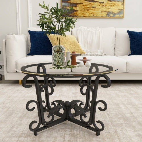 3 Piece Tempered Glass Coffee Table Set Decor - View 3