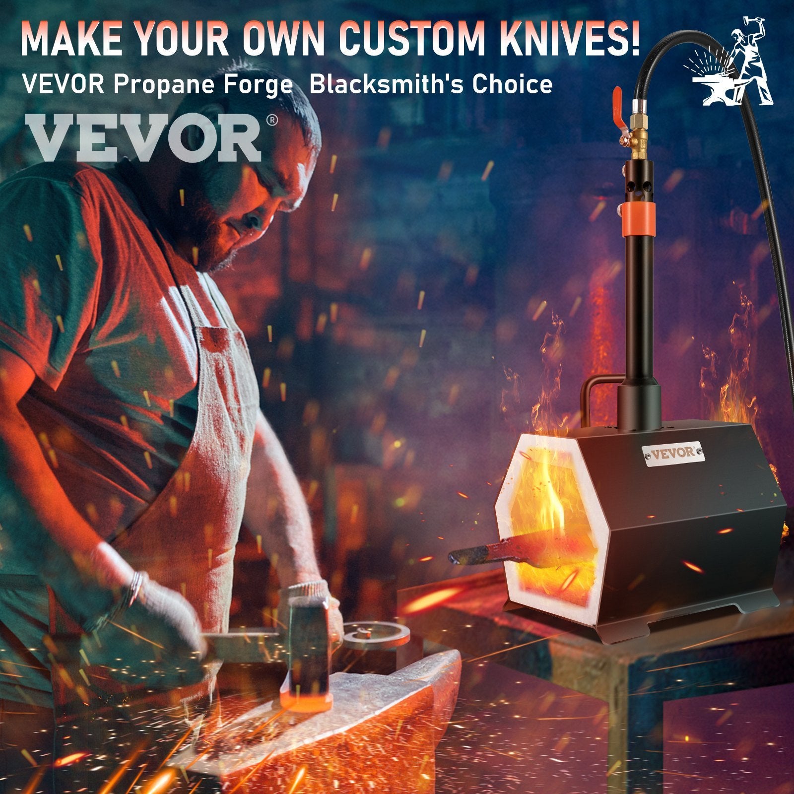 Vevor Portable Propane Forge Single Burner Kit - View 4