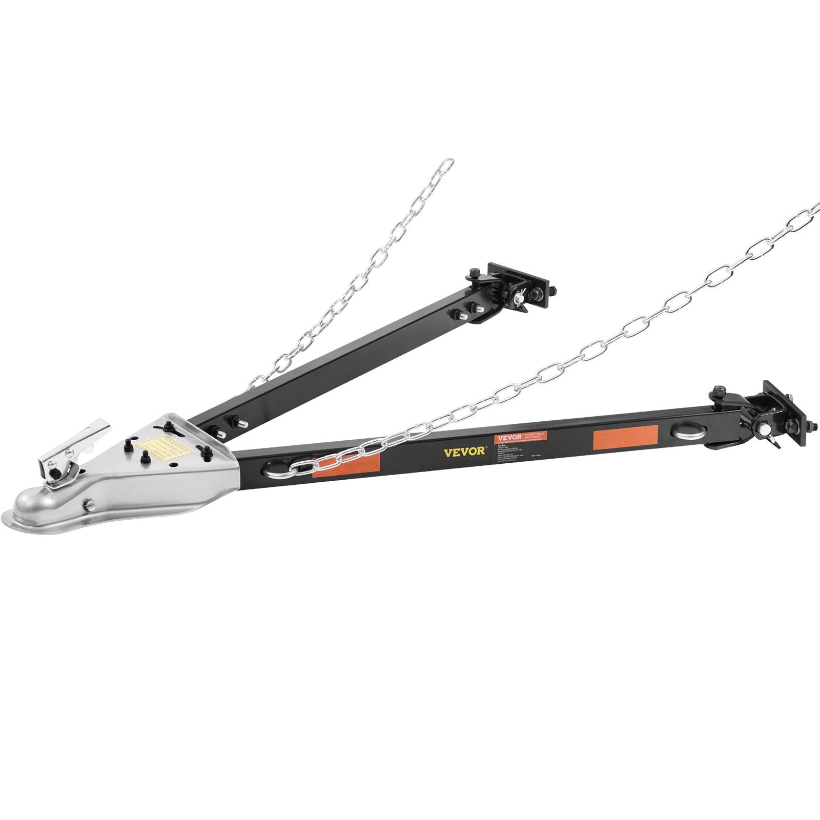 VEVOR Tow Bar, 5500 Lbs Towing Capacity With Chains, Powder-Coating Alloy Steel Bumper-Mounted Universal Towing Bar, Coupler Fits 2-Inch Ball Hitch, 39.4-Inch Opening Width