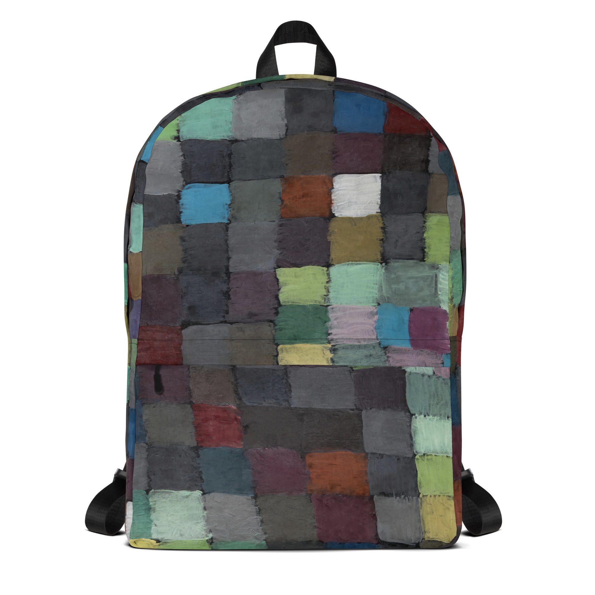 Coocosh vibrant patchwork design backpack, expertly crafted from water-resistant polyester for daily commutes and weekend adventures. Spacious enough for a 15-inch laptop, it combines durability with a chic aesthetic, ensuring you stand out while staying organized.