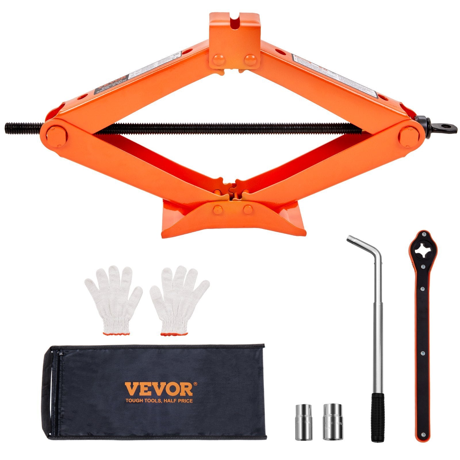 VEVOR 2.5 Ton Scissor Jack — Portable Car & Tire Jack with Ratcheting Handle