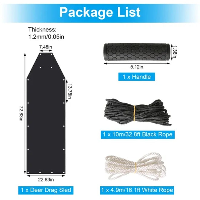 Deer Cart Game Trailer Snow Sled Mat Hunting Equipment