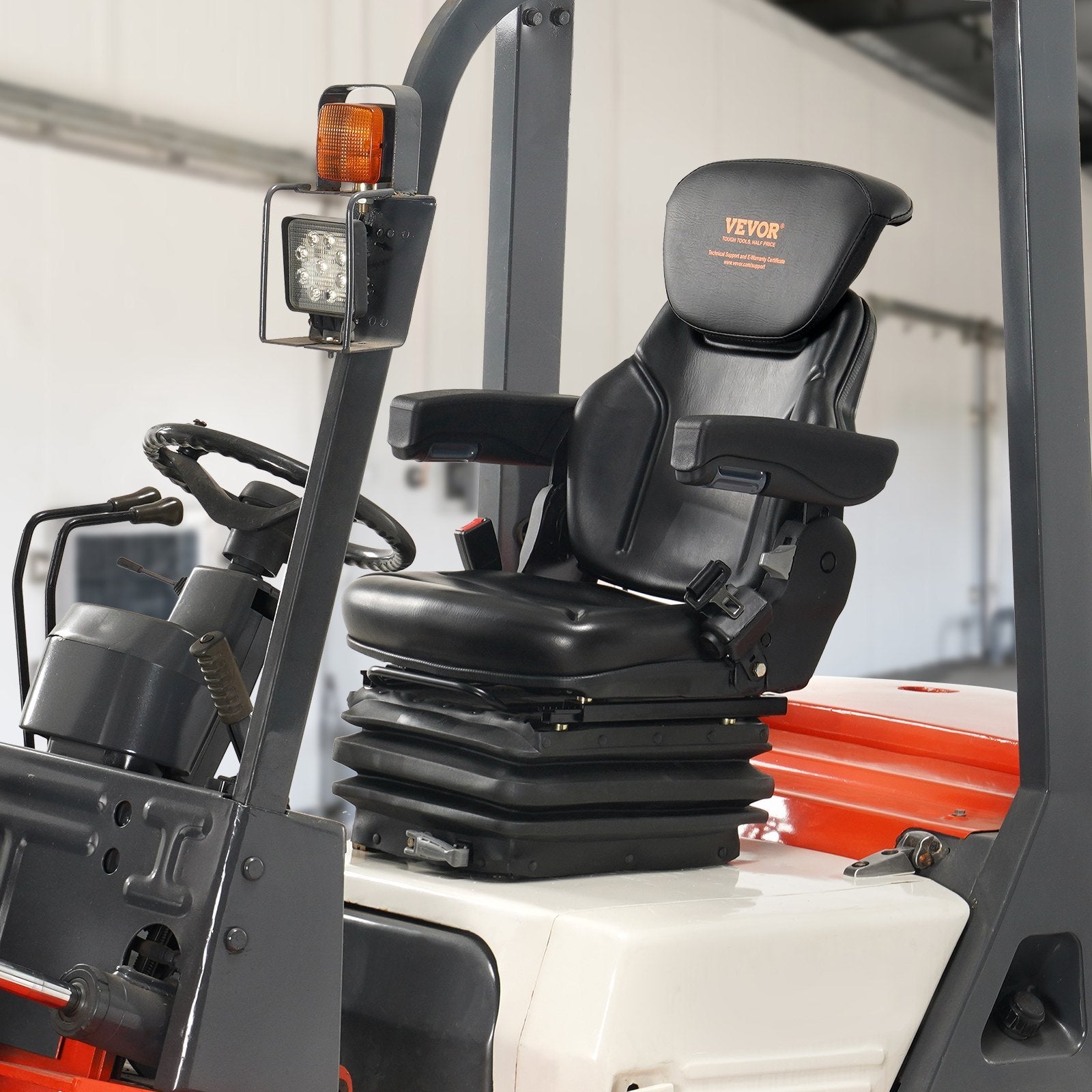 VEVOR Universal Tractor Seat Suspension, Fold Down Forklift Seat