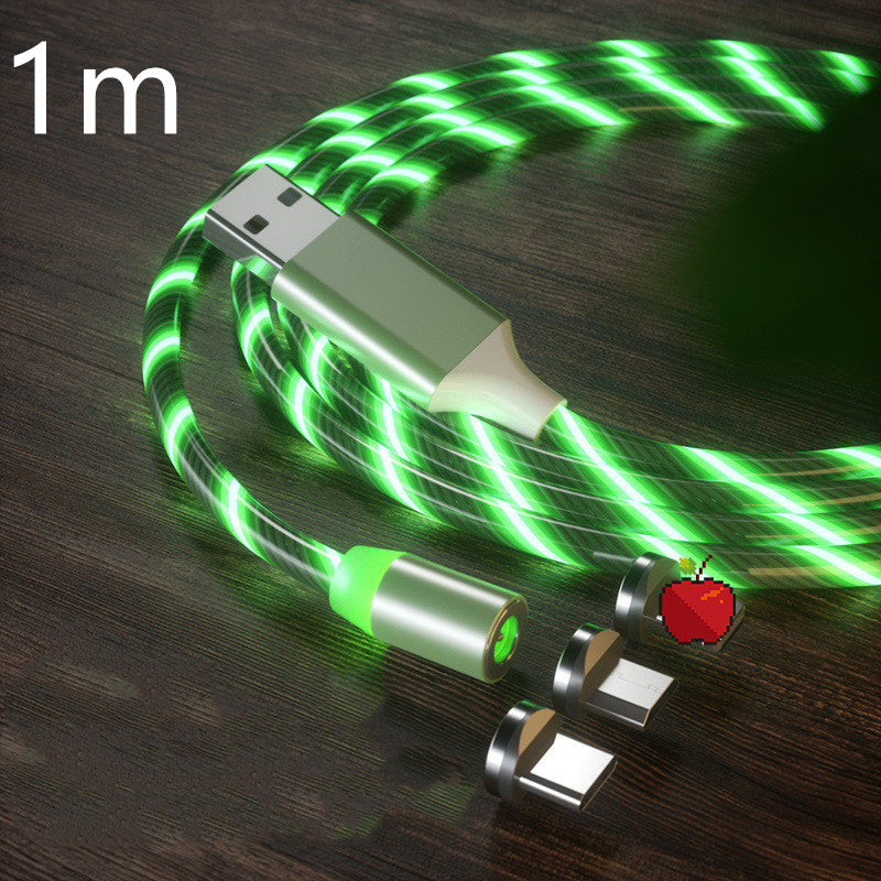 Magnetic 3-in-1 Charging Cable with LED – USB-A to USB-C / Micro-USB / Lightning (1 m / 2 m)