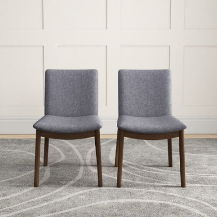 Cydd Laura Mid Century Solid Wood Dining Chairs Set Of 2 Grey - View 2