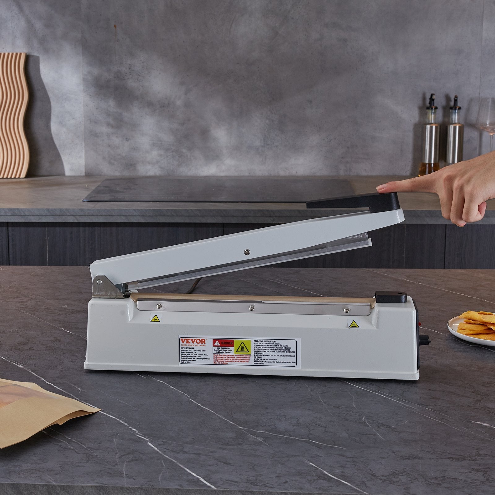 VEVOR Impulse Sealer 12 Inch, Manual Heat Sealing Machine