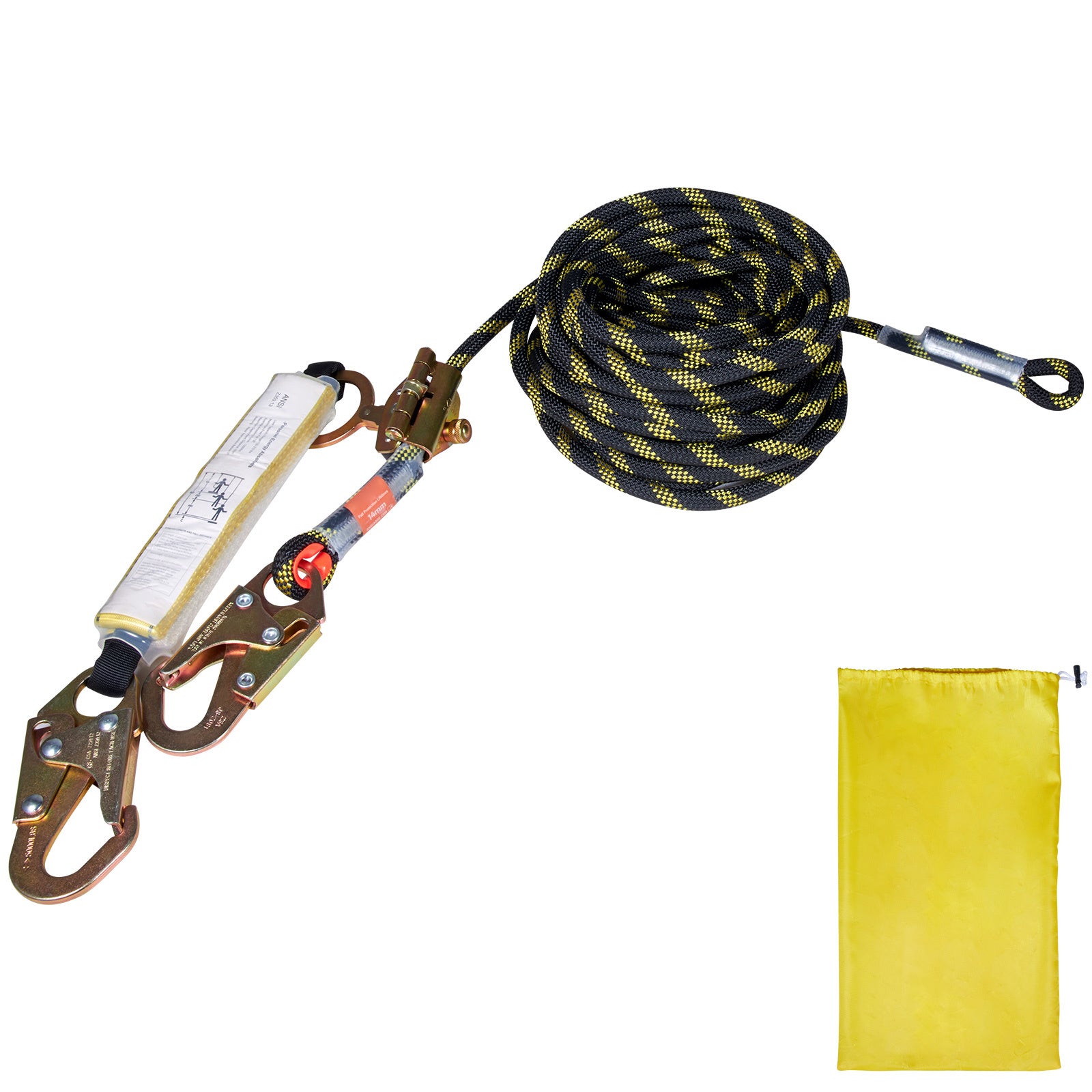 VEVOR Vertical Lifeline Assembly — 0.55in x 50ft Polyester Fall Protection Rope, 30 KN