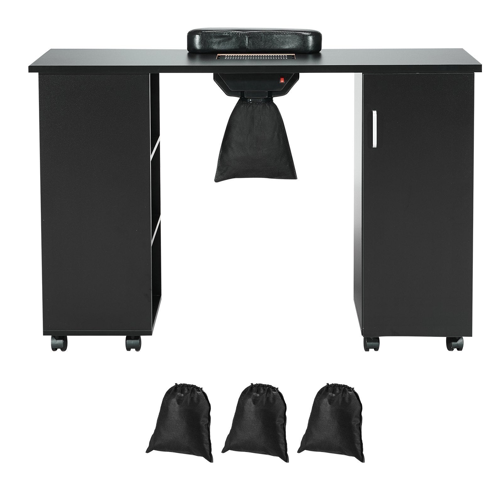 VEVOR Manicure Table with Built-In Electric Dust Collector, MT-245 — Black